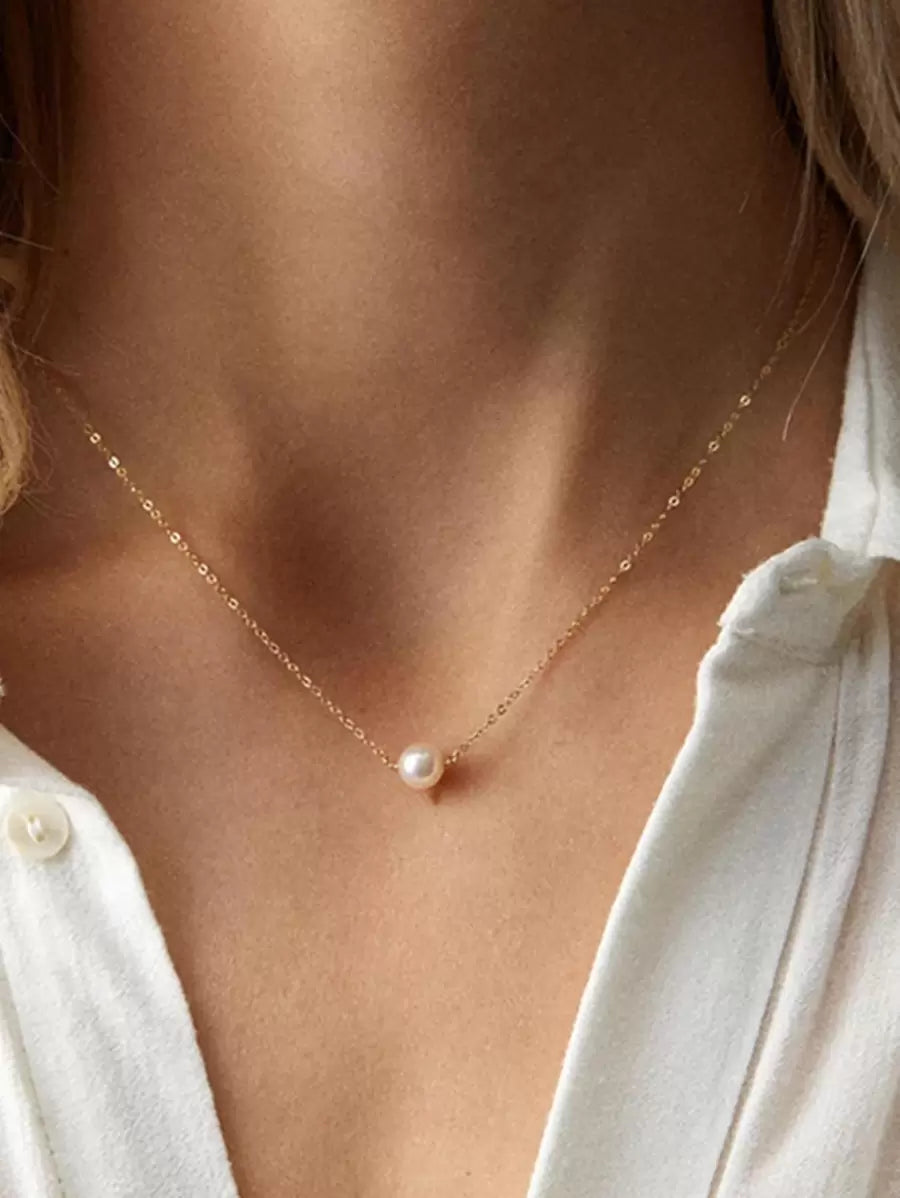 1 Pieza Collar Con Colgante Simple Y Elegante Adecuado Para Uso Diario De Mujeres