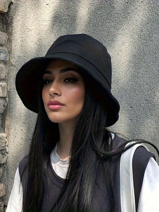 Sombrero de cubo con ala ancha para exteriores, visera de bloqueo solar para sombrero informal de verano con unicolor