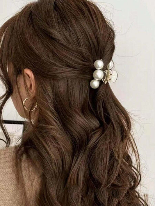 1 pieza Elegante y encantador accesorio de pelo con perla falsa para flequillo lateral y parte posterior de la cabeza, pinzas de verano, pasadores de pelo, pinzas de pelo, pinzas de pelo, pinzas de pelo, accesorios de pelo para mujer para vacaciones