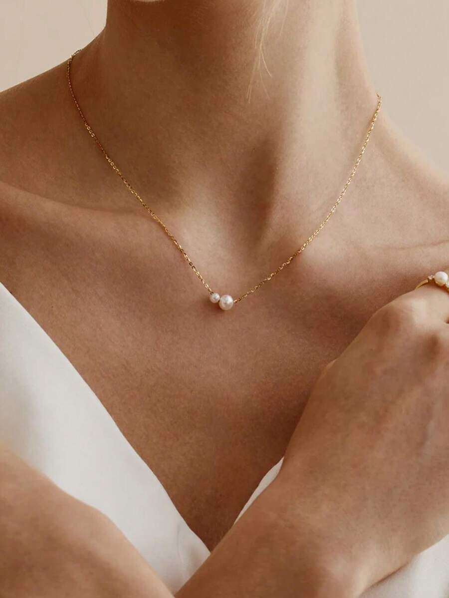 1 Pieza Collar Con Colgante Simple Y Elegante Adecuado Para Uso Diario De Mujeres