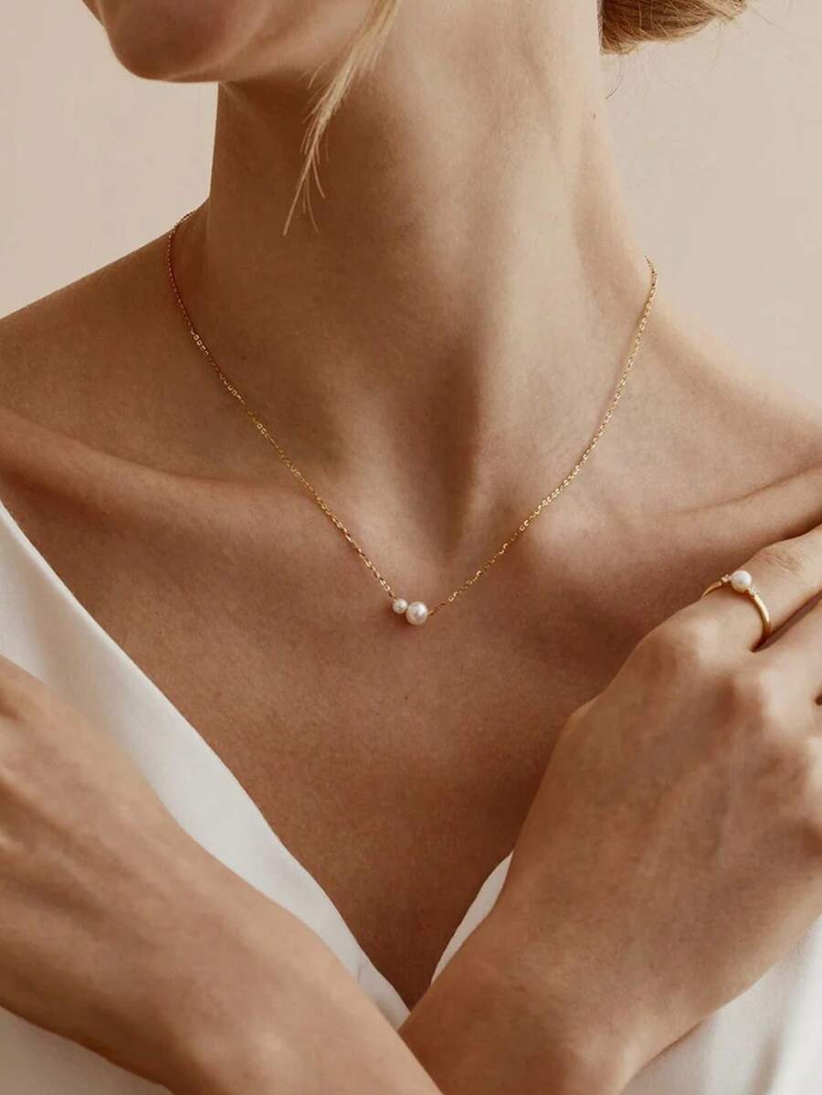 1 Pieza Collar Con Colgante Simple Y Elegante Adecuado Para Uso Diario De Mujeres
