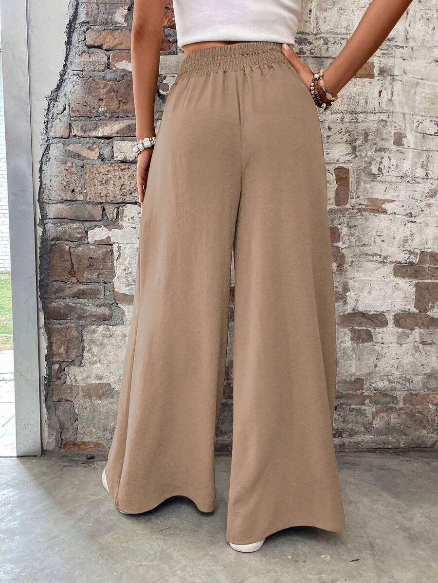 Flirla Pantalones sueltos de verano de unicolor para mujer