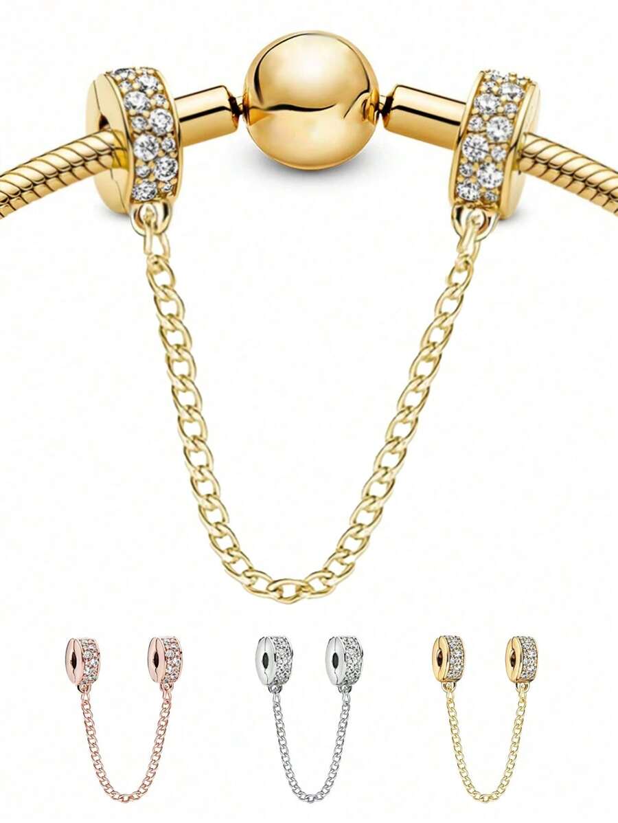 1 Pieza Clip de amuleto de la suerte Tope Posicionador Cuentas Colgante de Bola Apta para Pulseras Europeas y Americanas Joyería de Mujer