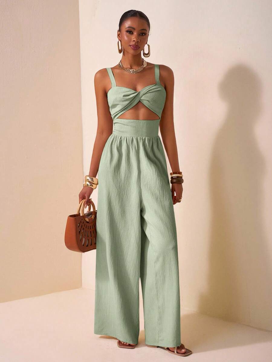 Zivah Pantalones anchos y largos de mujer con textura hueca retorcida de tela de 2025 para la temporada de primavera y verano, ocio y vacaciones, de color caqui, para boda, festival de música, fiesta, calle, playa y vacaciones, estilo bohemio-A