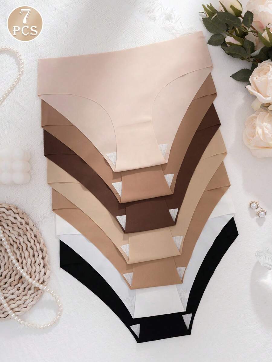 7 pares de bragas deportivas sin costuras, cómodas, transpirables y sexy de triángulo para mujeres
