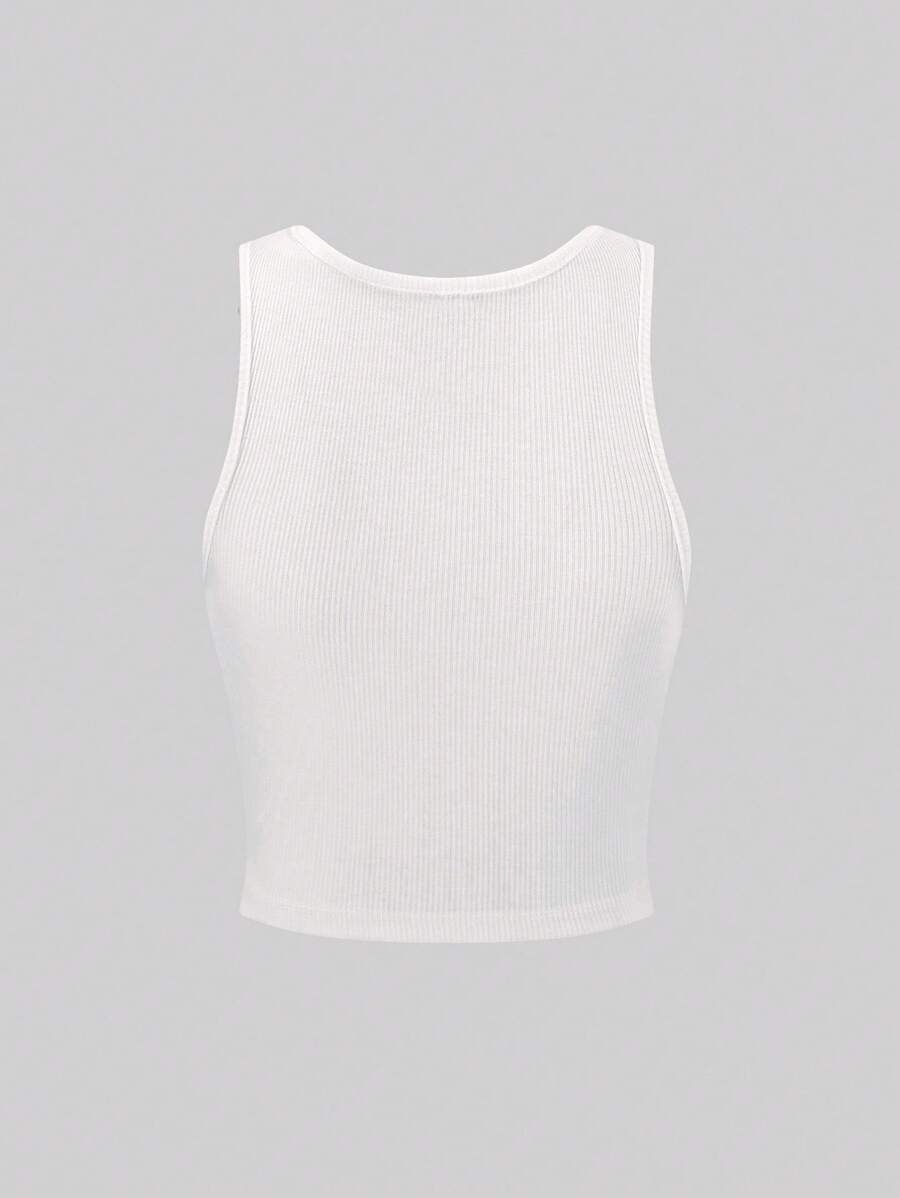Flirla Parte superior corta de mujer de estilo Y2K con estampado de la bandera de Italia blanco