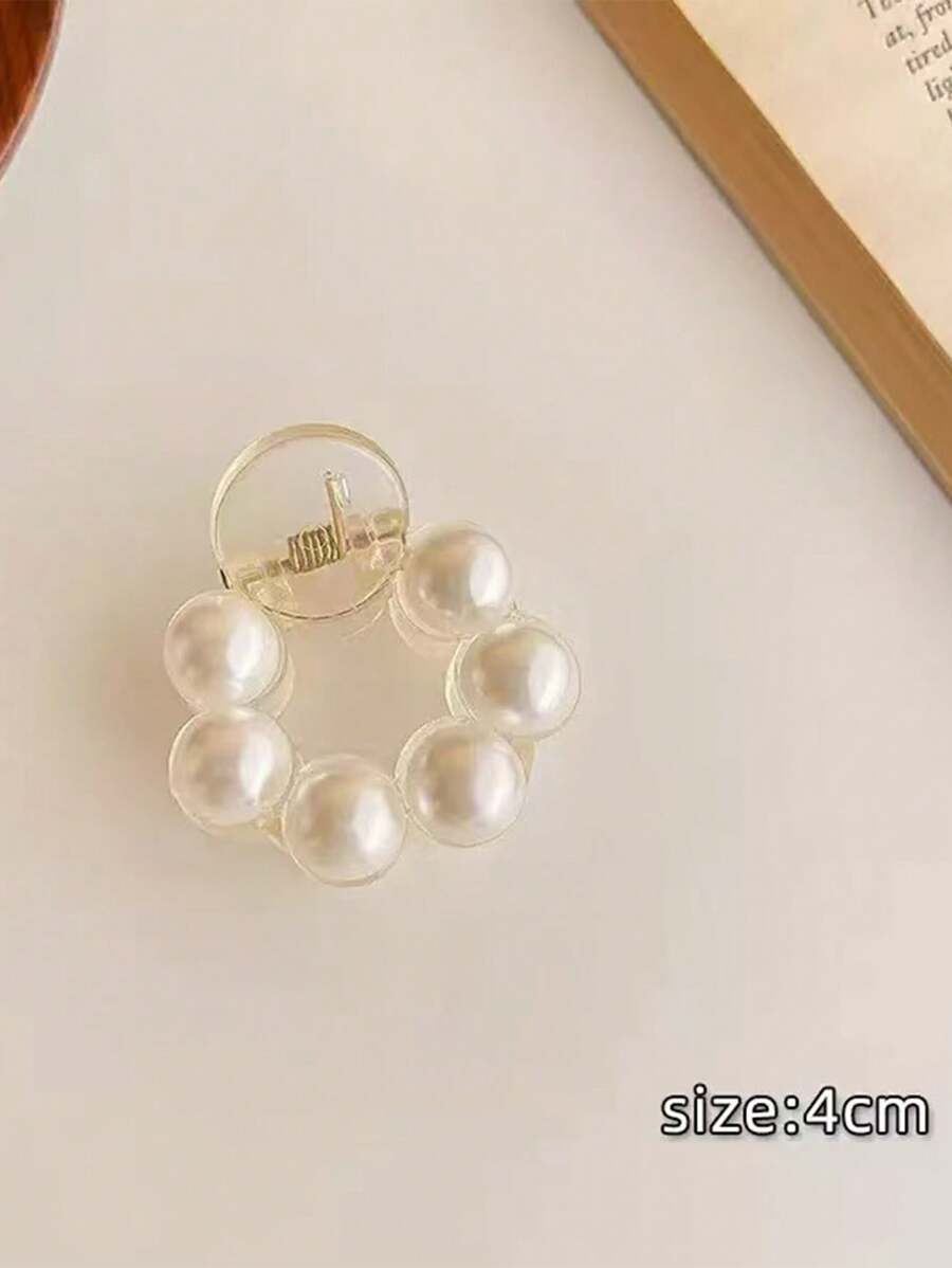 1 pieza Elegante y encantador accesorio de pelo con perla falsa para flequillo lateral y parte posterior de la cabeza, pinzas de verano, pasadores de pelo, pinzas de pelo, pinzas de pelo, pinzas de pelo, accesorios de pelo para mujer para vacaciones