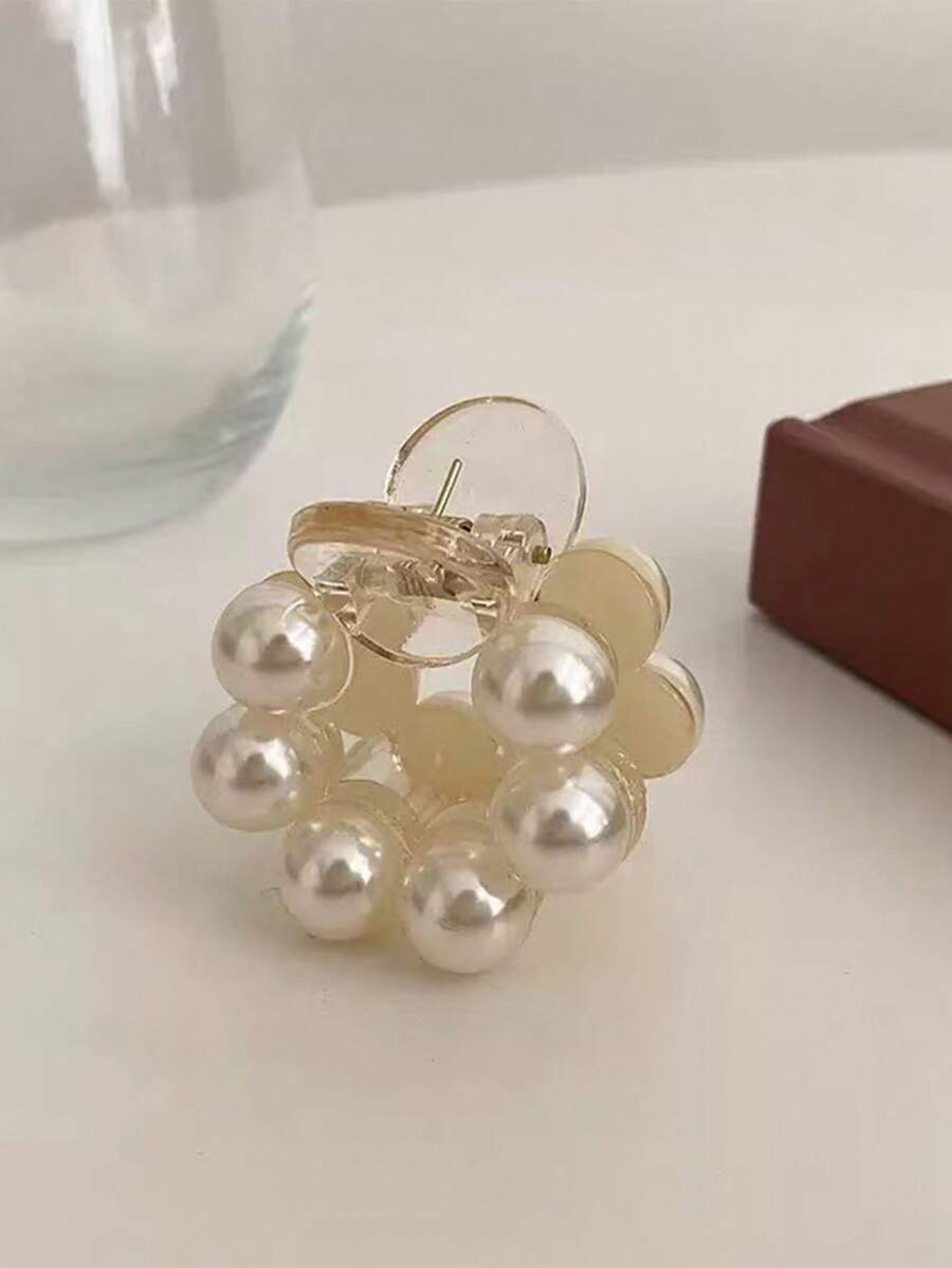 1 pieza Elegante y encantador accesorio de pelo con perla falsa para flequillo lateral y parte posterior de la cabeza, pinzas de verano, pasadores de pelo, pinzas de pelo, pinzas de pelo, pinzas de pelo, accesorios de pelo para mujer para vacaciones