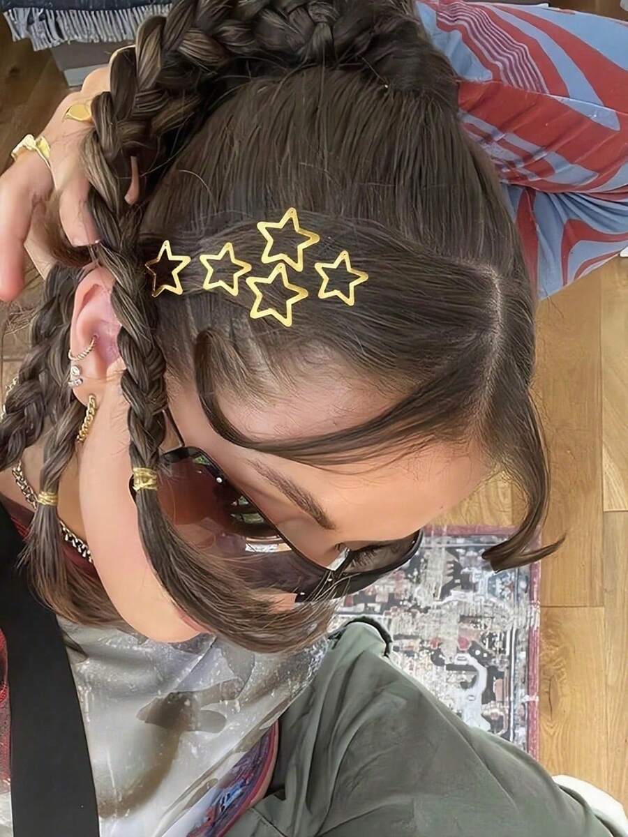 8/20/40 piezas Pinzas para el cabello de mujer con estrellas doradas, accesorios para fiestas, pinzas para el cabello con estrellas de metal dulces y elegantes, set de tocado con estrellas, pinzas para el cabello básicas de moda, adecuadas para uso diario