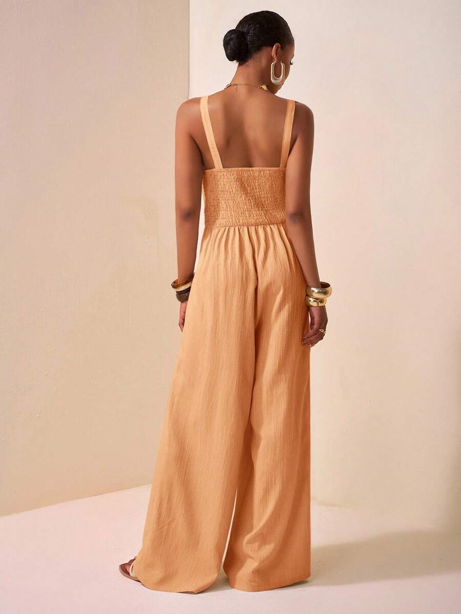 Zivah Pantalones anchos y largos de mujer con textura hueca retorcida de tela de 2025 para la temporada de primavera y verano, ocio y vacaciones, de color caqui, para boda, festival de música, fiesta, calle, playa y vacaciones, estilo bohemio-A