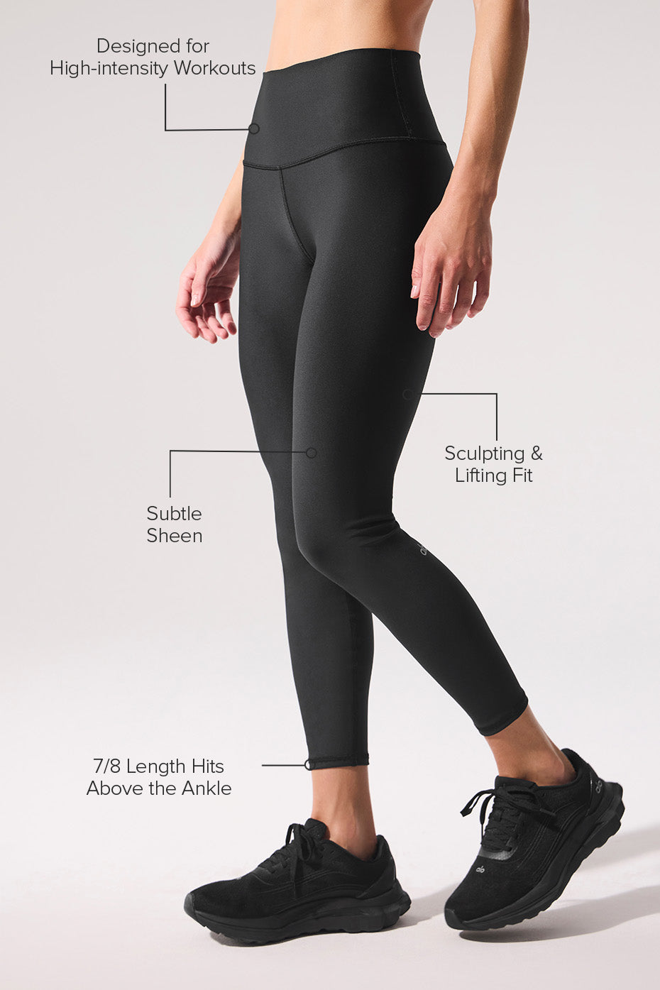 Leggings Airlift de cintura alta 7/8 - Negro