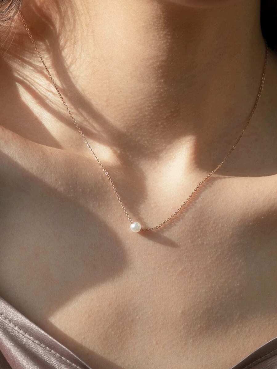 1 Pieza Collar Con Colgante Simple Y Elegante Adecuado Para Uso Diario De Mujeres