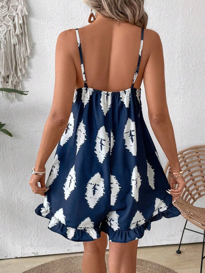 Breezaya Mono De Tirantes De Espagueti Estampado De Moda Para Mujer