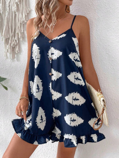 Breezaya Mono De Tirantes De Espagueti Estampado De Moda Para Mujer