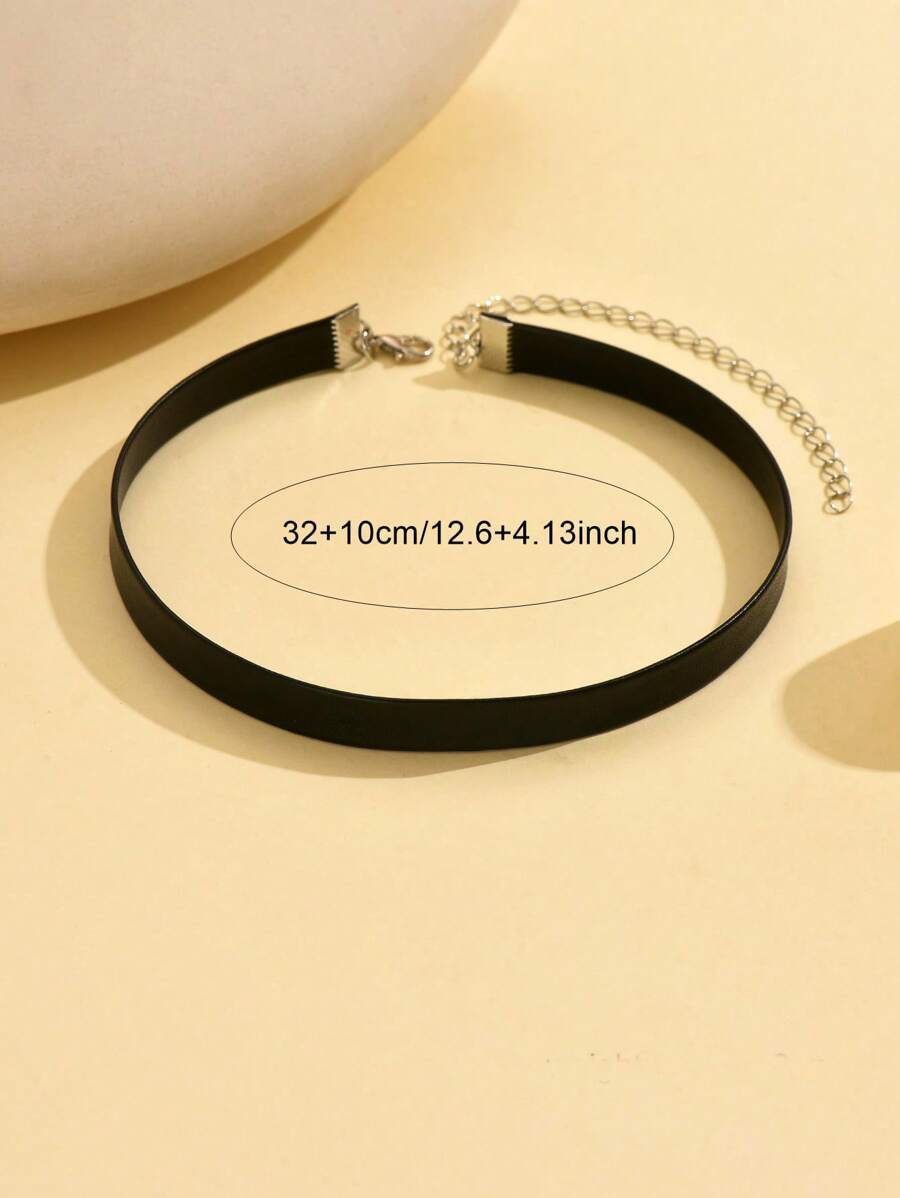 1 pieza Elegante y sexy collar gargantilla negro de una sola capa, minimalista y versátil, adecuado para uso diario y en vacaciones por las señoras