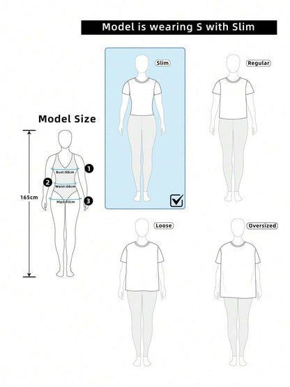 SHEIN EZwear Casual Minimalist Pattern Contrast Color Collar & Cuff Fitted Cropped Women T-Shirt, Suitable For Summer