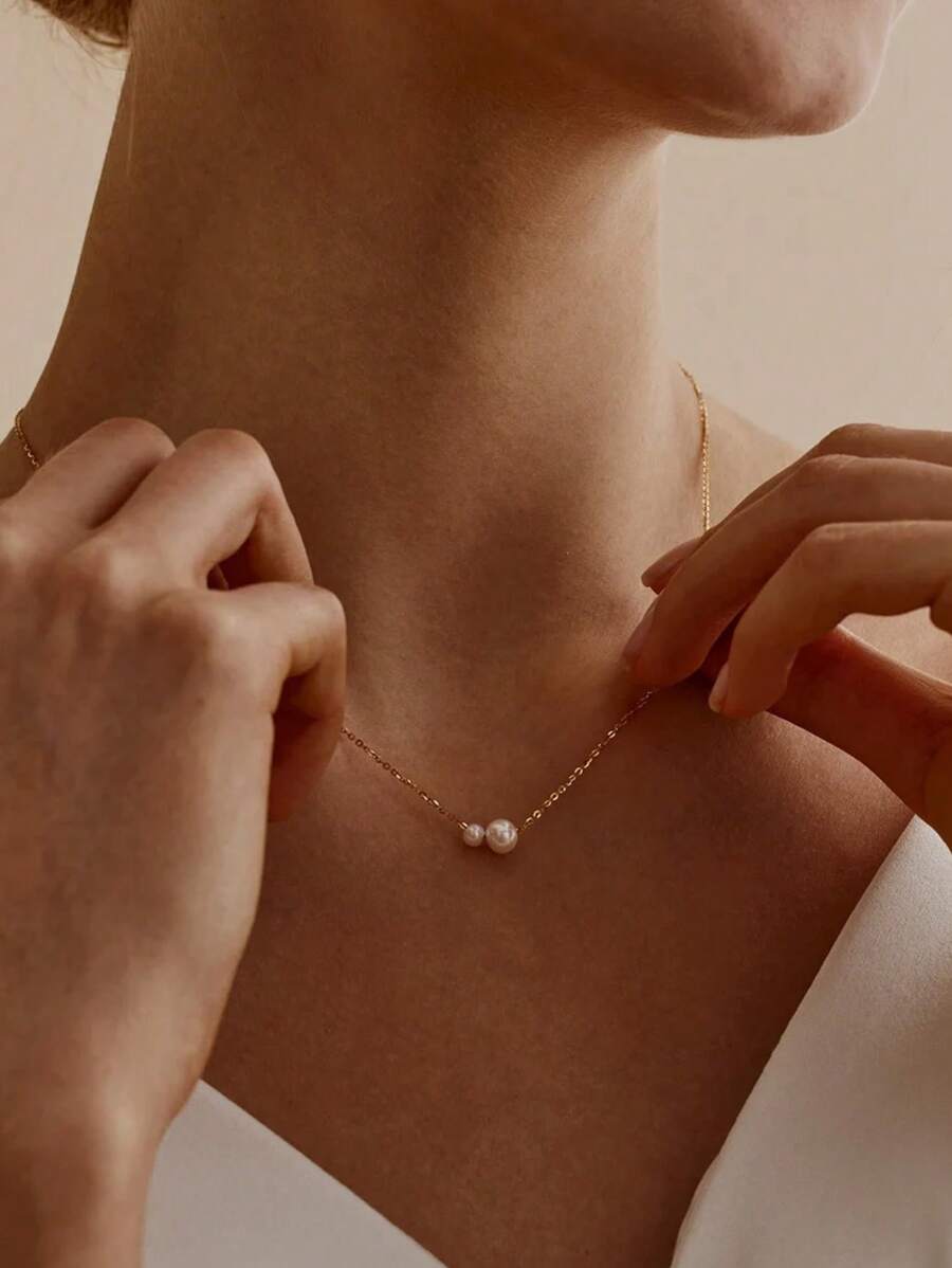 1 Pieza Collar Con Colgante Simple Y Elegante Adecuado Para Uso Diario De Mujeres