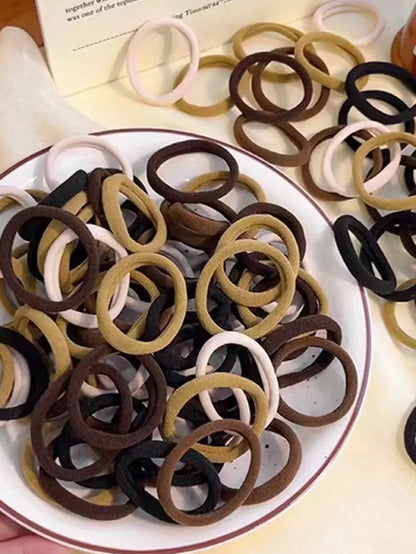 20 piezas/Lote Gomas de pelo elásticas sin costuras de color serie café para mujer, perfectas para uso diario, sujetadores de coleta casual, bandas de goma para el cabello, scrunchies, cuerda para el cabello, accesorio para la cabeza