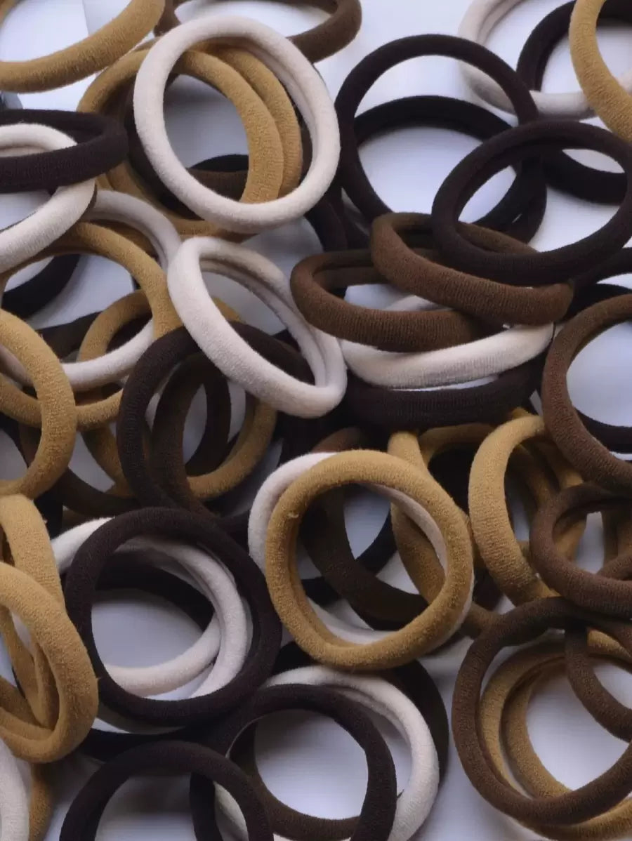 20 piezas/Lote Gomas de pelo elásticas sin costuras de color serie café para mujer, perfectas para uso diario, sujetadores de coleta casual, bandas de goma para el cabello, scrunchies, cuerda para el cabello, accesorio para la cabeza