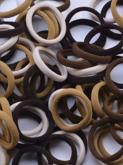 20 piezas/Lote Gomas de pelo elásticas sin costuras de color serie café para mujer, perfectas para uso diario, sujetadores de coleta casual, bandas de goma para el cabello, scrunchies, cuerda para el cabello, accesorio para la cabeza
