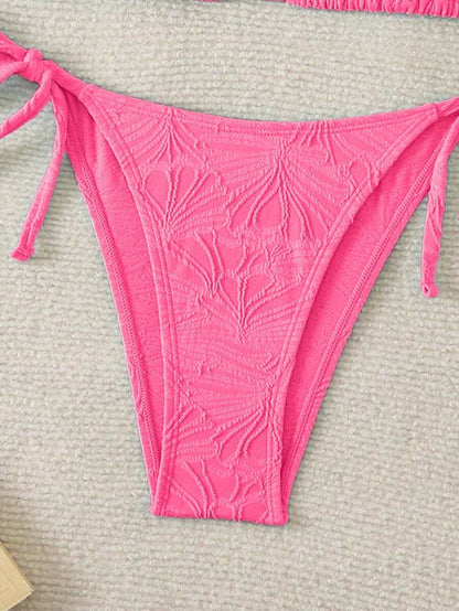 Conjunto de bikini de verano sexy para mujer de tela especial con halter anudado