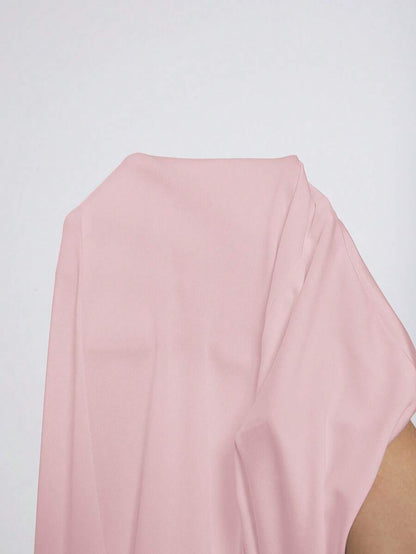 SHEIN Essnce Camiseta de manga corta de cuello cuadrado en color liso para el verano