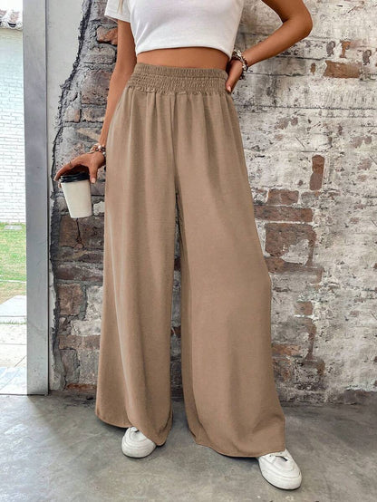 Flirla Pantalones sueltos de verano de unicolor para mujer