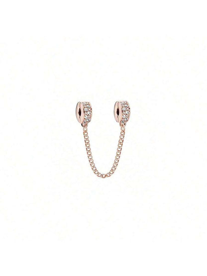 1 Pieza Clip de amuleto de la suerte Tope Posicionador Cuentas Colgante de Bola Apta para Pulseras Europeas y Americanas Joyería de Mujer