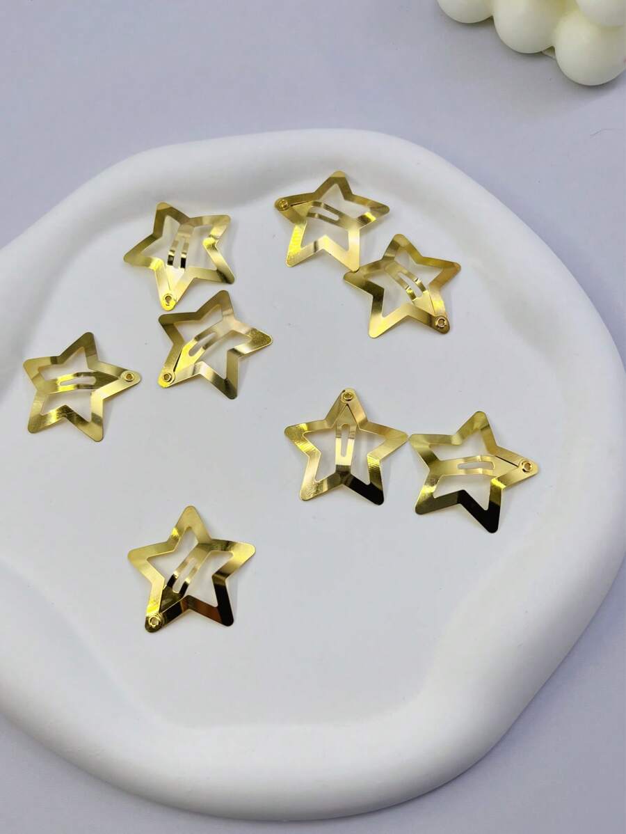8/20/40 piezas Pinzas para el cabello de mujer con estrellas doradas, accesorios para fiestas, pinzas para el cabello con estrellas de metal dulces y elegantes, set de tocado con estrellas, pinzas para el cabello básicas de moda, adecuadas para uso diario