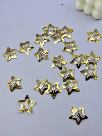 8/20/40 piezas Pinzas para el cabello de mujer con estrellas doradas, accesorios para fiestas, pinzas para el cabello con estrellas de metal dulces y elegantes, set de tocado con estrellas, pinzas para el cabello básicas de moda, adecuadas para uso diario
