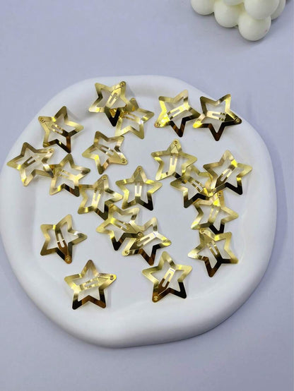 8/20/40 piezas Pinzas para el cabello de mujer con estrellas doradas, accesorios para fiestas, pinzas para el cabello con estrellas de metal dulces y elegantes, set de tocado con estrellas, pinzas para el cabello básicas de moda, adecuadas para uso diario