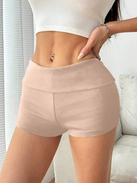 SHEIN EZwear Pantalones cortos caqui casuales y ajustados de mujer con característica antireflejo