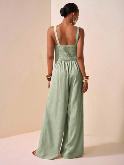 Zivah Pantalones anchos y largos de mujer con textura hueca retorcida de tela de 2025 para la temporada de primavera y verano, ocio y vacaciones, de color caqui, para boda, festival de música, fiesta, calle, playa y vacaciones, estilo bohemio-A