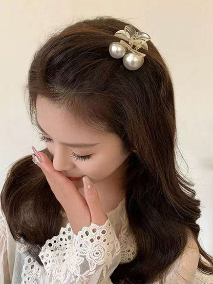 1 pieza Elegante y encantador accesorio de pelo con perla falsa para flequillo lateral y parte posterior de la cabeza, pinzas de verano, pasadores de pelo, pinzas de pelo, pinzas de pelo, pinzas de pelo, accesorios de pelo para mujer para vacaciones