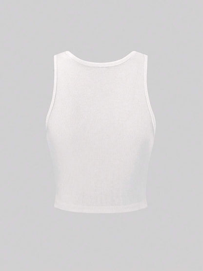 Flirla Parte superior corta de mujer de estilo Y2K con estampado de la bandera de Italia blanco