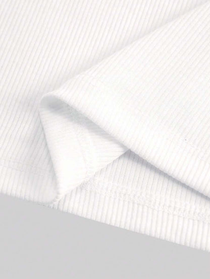 Flirla Parte superior corta de mujer de estilo Y2K con estampado de la bandera de Italia blanco