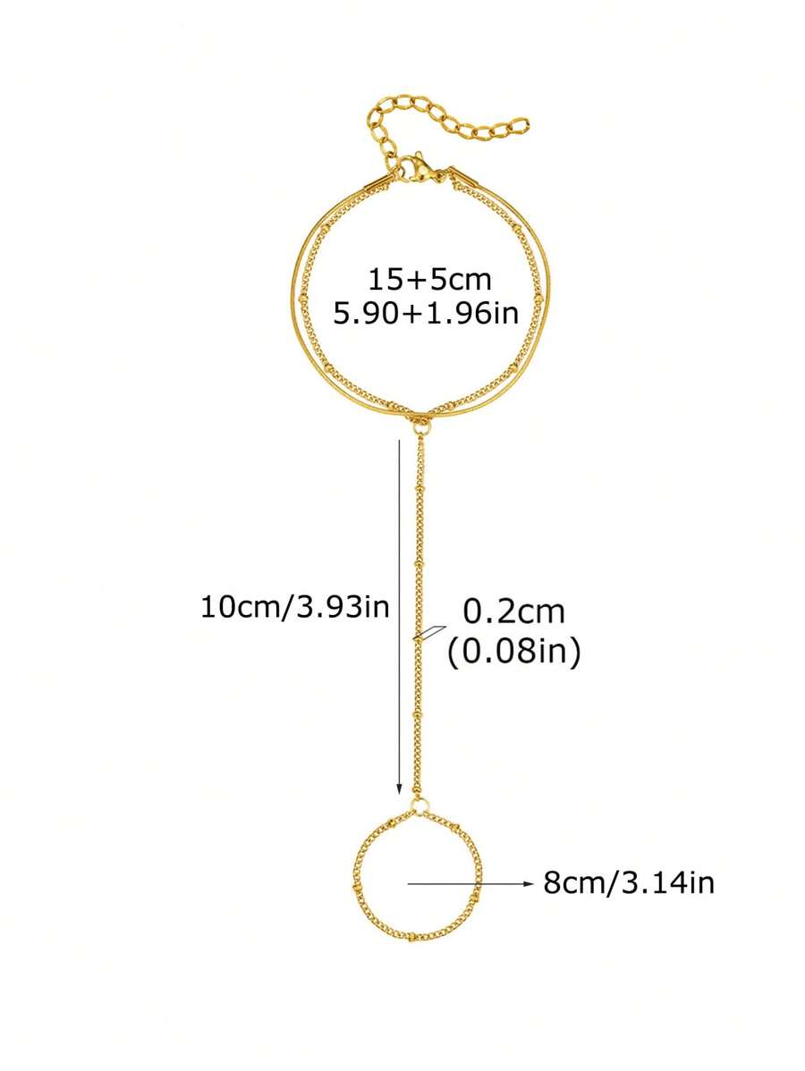 1 pieza Pulsera para nudillos con cadena de metal de labios de moda minimalista
