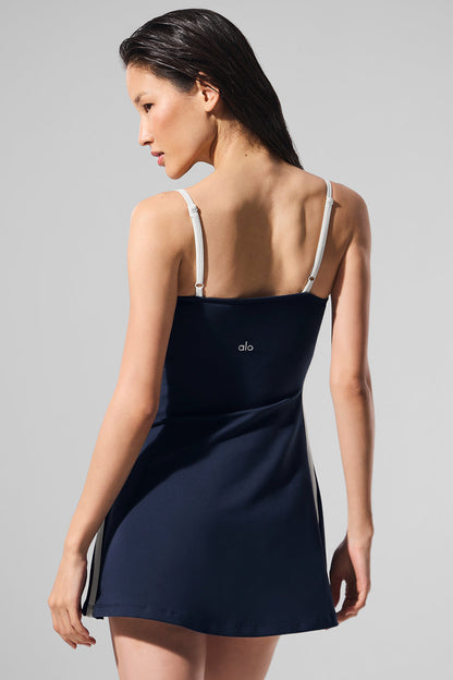 Vestido Airbrush Streamlined - Azul marino/Blanco roto